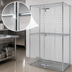 Thumbnail image #3 for Stationary Wire Security Cage with 2 Shelves, 36 x 24 x 63 Inch, Chrome Finish