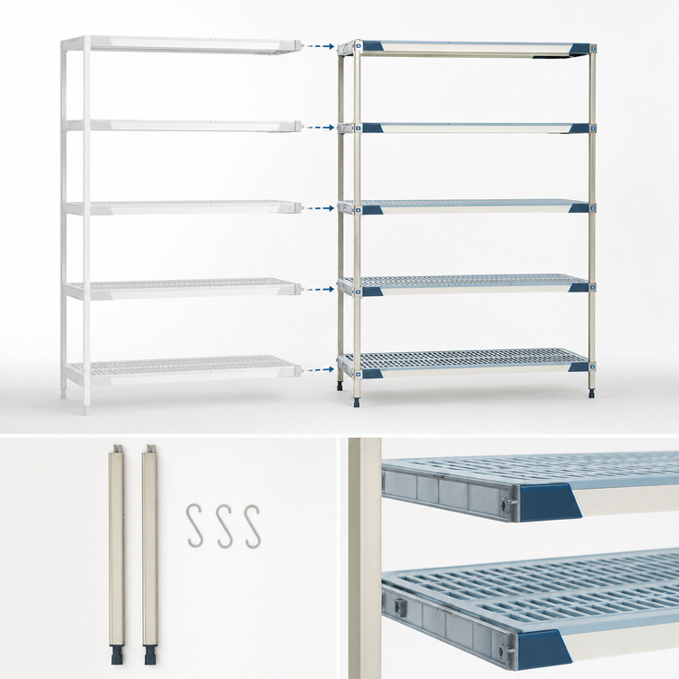 Product image #3 for MetroMax i 5-Tier All-Polymer Add-On Shelving Unit, 30W x 24D x 74H