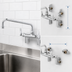 Thumbnail image #3 for Wall-Mount Double Pantry Faucet with 12-Inch Swing Spout