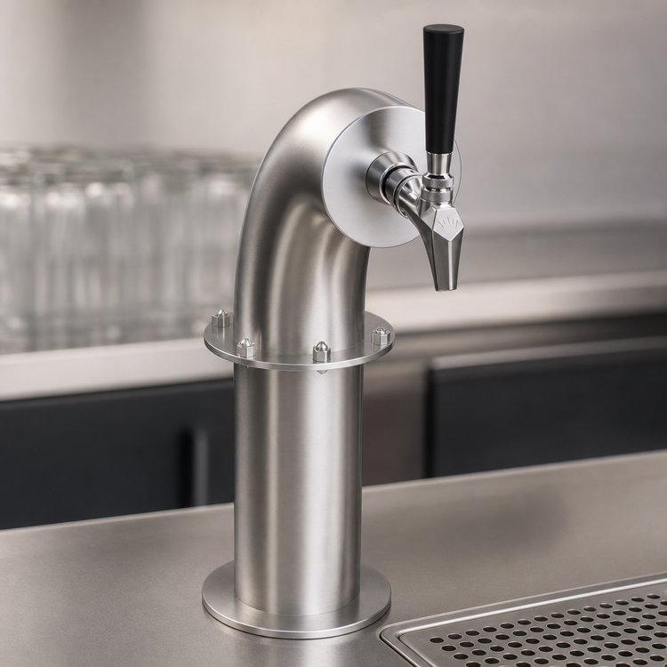 Product image #3 for Krowne Single-Faucet Glycol-Cooled Countertop Snakehead Beer Tower, Brushed Stainless Steel