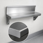 Thumbnail image #3 for John Boos BHS516R6-X Wall-Mounted Lavatory Shelf, 16 x 5 Inches, 16-Gauge 300-Series Stainless Steel, 4-Inch Rear Riser