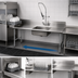 Thumbnail image #3 for BK Resources Straight Soiled Dish Table with 20 x 20 x 8 Sink, Pre-Rinse Faucet and Drain, 48 Inch, Right-to-Left, Galvanized Legs