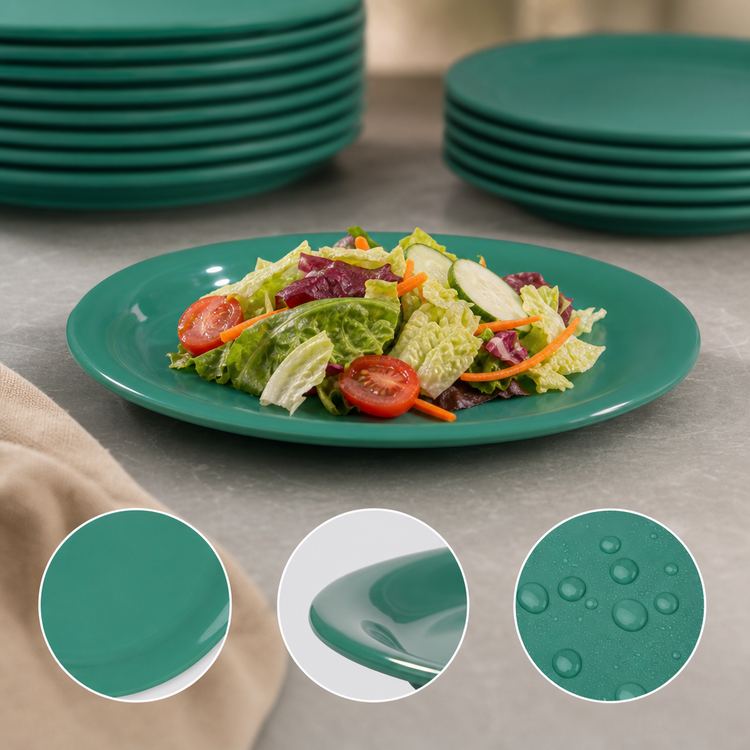 Product image #4 for Sierrus Meadow Green Round Melamine Salad Plate, 7-1/2-Inch Wide Rim