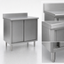 Thumbnail image #3 for Spec-Master Enclosed Stainless Steel Worktable with Sliding Doors, 48 x 24 Inches, 4-1/2-Inch Backsplash