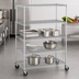 Thumbnail image #3 for Metro Super Erecta Wire Stem Caster Cart with 4 Shelves, 60 x 21 x 69 Inches, Chrome, Polyurethane Casters