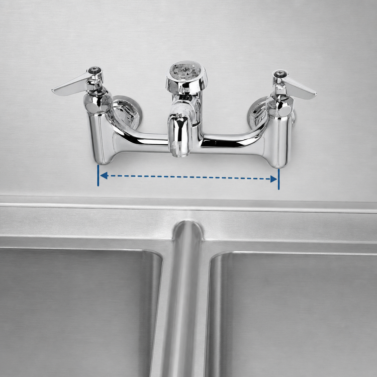 Product image #3 for T&S Brass Wall-Mount Service Sink Faucet with Vacuum Breaker Nozzle and Pail Hook, 8-Inch Centers