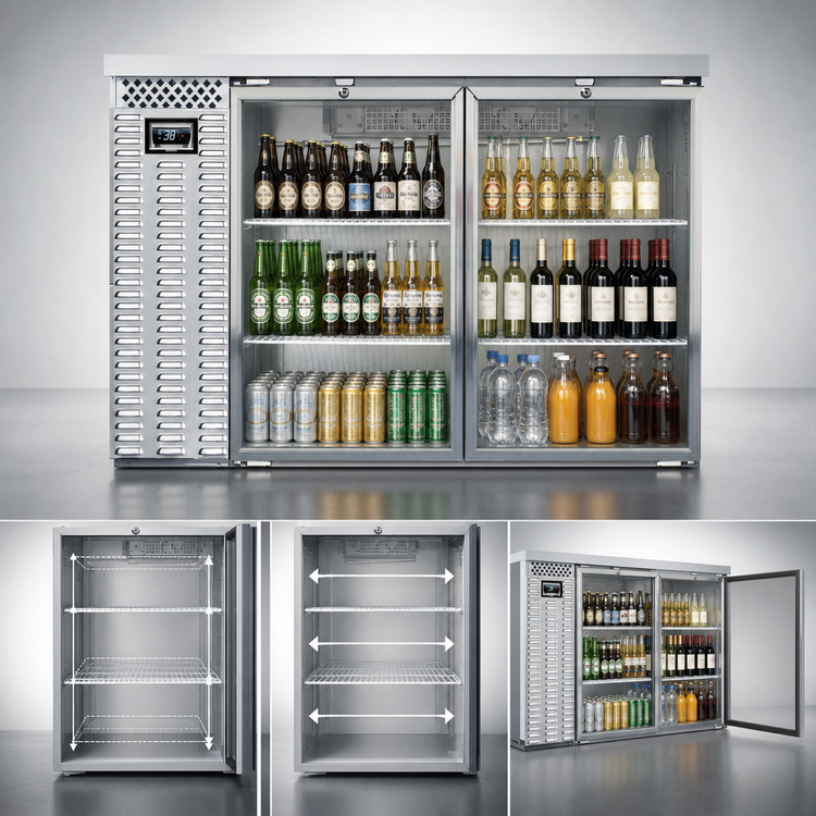 Product image #3 for Continental Refrigerator BB50NSSGD 50" Two-Glass Door Back Bar Cooler
