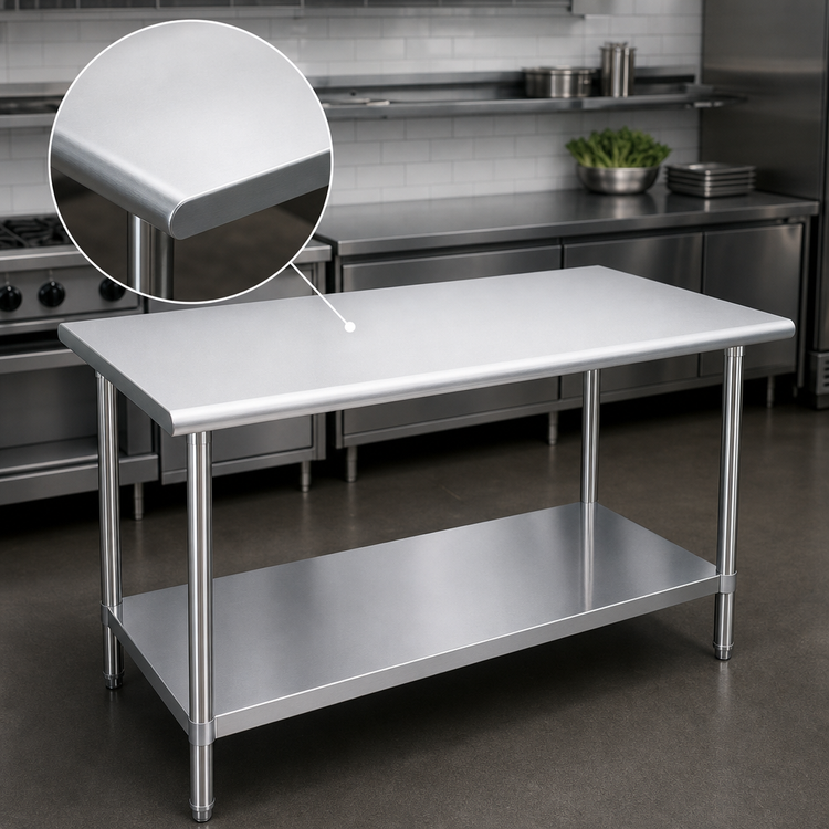 Product image #3 for 72 Inch x 30 Inch 18-Gauge 400-Series Stainless Steel Work Table with Adjustable Undershelf