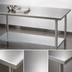 Thumbnail image #3 for Duke Manufacturing 144-Inch x 24-Inch Stainless Steel Work Table with Open Base and Galvanized Undershelf