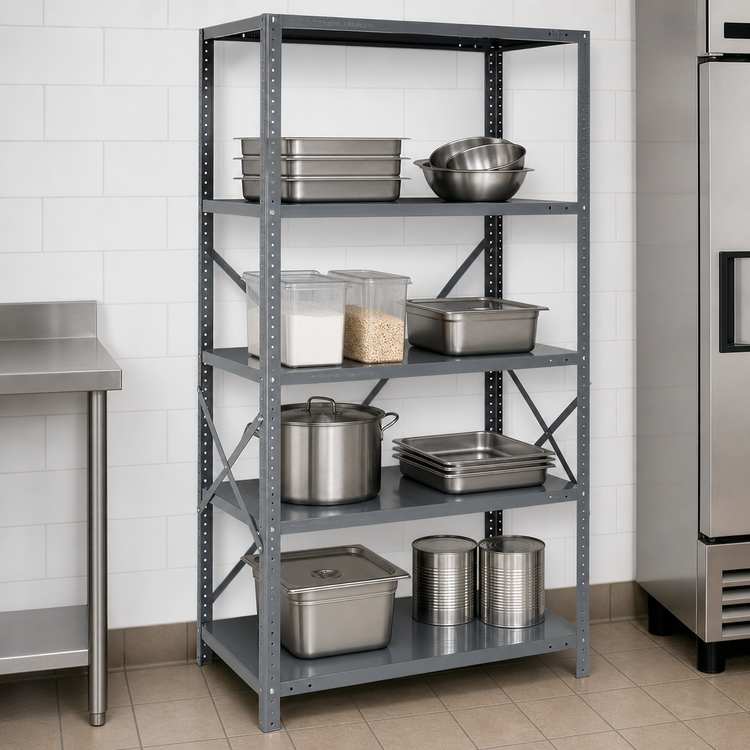 Product image #3 for Quantum IRONMAN 5-Shelf Open Steel Shelving Unit, 18 x 36 x 39 Inch
