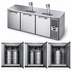 Thumbnail image #3 for 84-Inch Three-Section Refrigerated Draft Bar Cooler with Flat Top, Self-Contained