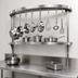 Thumbnail image #3 for Advance Tabco 48-Inch Semi-Circular Table-Mounted Stainless Steel Pot Rack with 12 Hooks and Utensil Rack