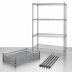 Thumbnail image #3 for Quantum WR54-3648C 48"W x 36"D x 54"H Chrome Wire Shelving Starter Unit, Stationary, 4 Shelves/4 Posts