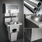 Thumbnail image #3 for Eagle Group HSA-10-FDPEE-B-T Wall-Mount 304 Stainless Steel Hand Sink with Touch-Free Electronic Spout, Towel/Soap Dispensers and Waste-Receptacle Sk