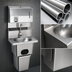 Thumbnail image #3 for Wall-Mount Hand Sink with Electronic Eye Gooseneck Spout, Towel Dispenser, Soap Dispenser and Stainless Steel Skirt