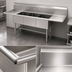 Thumbnail image #3 for BlendPort BPFC Series Freestanding 3-Compartment 18 x 24-Inch Stainless Steel Sink With (2) 18-Inch Drainboards