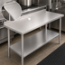 Thumbnail image #3 for John Boos Stallion Economy Stainless Steel Work Table with 5-Inch Backsplash and Adjustable Undershelf, 60 x 30 Inches
