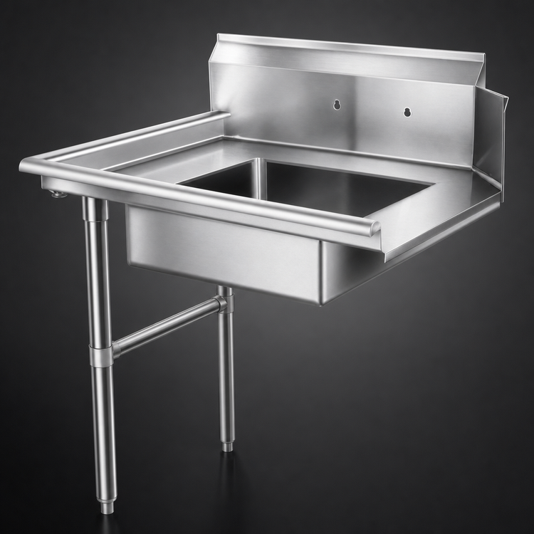 Product image #3 for 36-Inch Left-to-Right Soiled Dish Table with 20 x 20 x 5-Inch Pre-Rinse Bowl