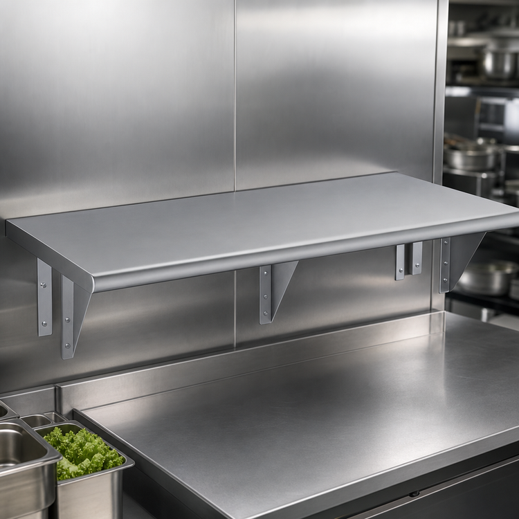 Product image #3 for Heavy Duty Single Pass-Thru Shelf, 48 x 24 Inches, 304 Stainless Steel