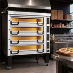 Thumbnail image #3 for PizzaMaster PM 1134ED 4-Deck Electric Pizza Deck Oven with Ceramic Clay Stones, Digital Controls, Stand and Hood