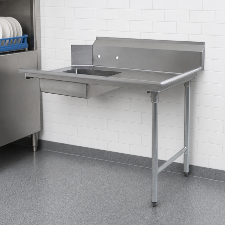 Product image #3 for Eagle Group BlendPort Soiled Dishtable, Straight, 36-Inch, Right-To-Left, 16/300 Stainless Steel Top with 20 x 20 x 5 Sink