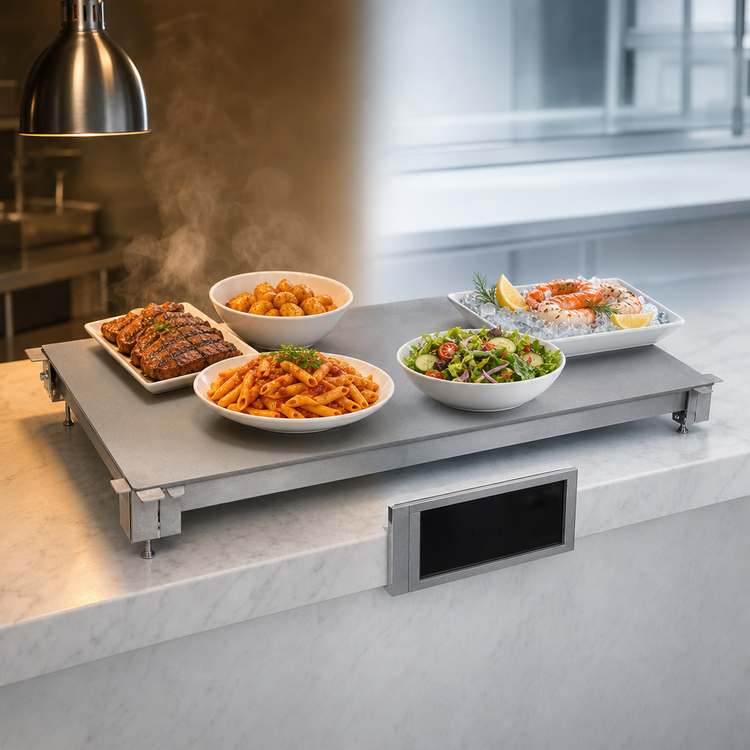 Product image #3 for Hatco HCSSBFX-36-I Built-In 36" Simulated Stone Hot/Cold Shelf