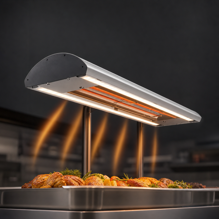 Product image #3 for Hatco Glo-Ray Curved Single Lighted Infrared Strip Heat Lamp, 18 Inch, 354 Watts