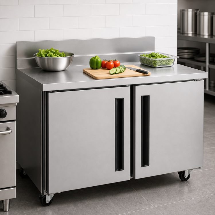 Product image #3 for Centerline 48-Inch Two-Section Compact Undercounter Worktop Freezer with Solid Doors