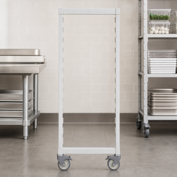 Product image #4 for Cambro Camshelving Premium Series Mobile Post Kit with Swivel Casters, 24-Inch Wide x 35-1/4-Inch High, Speckled Gray