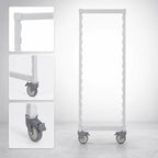 Thumbnail image #4 for Cambro Camshelving® CPMPK2475480 Premium Series Mobile Shelving Post Kit, 24"W x 75-1/4"H, Locking Casters, Speckled Gray