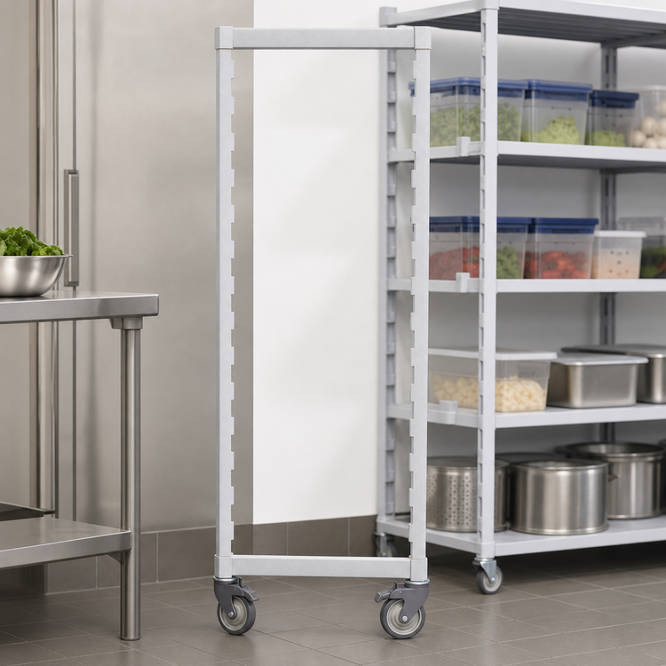 Product image #4 for Camshelving Premium Series Mobile Post Kit with Locking Casters, 24"W x 59-1/4"H, Speckled Gray