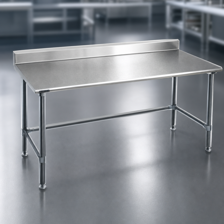 Product image #3 for Eagle Deluxe Series 30-Inch x 24-Inch Stainless Steel Work Table with 4-1/2-Inch Backsplash and Galvanized Tubular Base