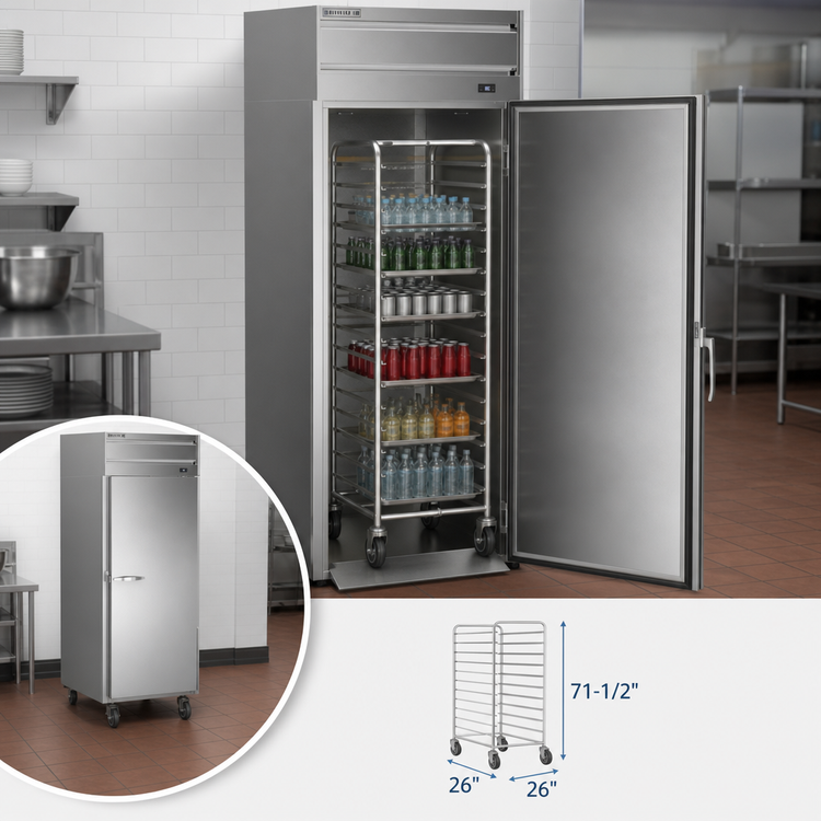 Product image #3 for Beverage-Air P Series Roll-In Warming Cabinet, 1-Section, 33.6 Cu. Ft., Full-Height Solid Door