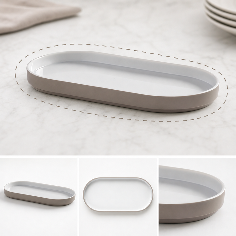 Product image #3 for American Metalcraft 10-Inch Oval Melamine Platter, Mocha