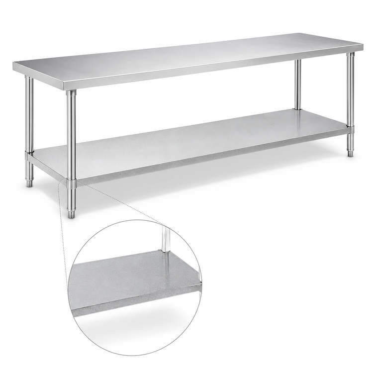 Product image #3 for Klinger's Trading Stainless Steel Undershelf for 96-Inch x 30-Inch Work Table