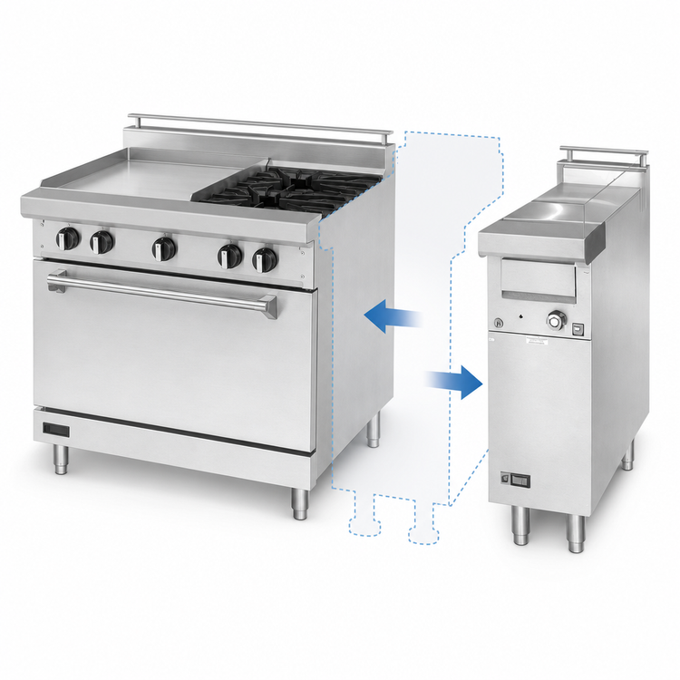 Product image #3 for Lang Marine 12-Inch Electric Add-A-Unit Range Section with 2 French Plates and Vented Stub Back