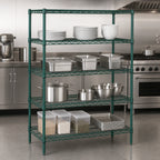 Thumbnail image #3 for Quantum WR63-1448P 48 x 14 x 63 Inch 4-Shelf Wire Shelving Starter Unit, Green Epoxy Finish