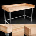Thumbnail image #3 for John Boos DNB11-X Baker's Wood Top Work Table, 1-3/4-Inch Maple Top, 4-Inch Coved Riser, Galvanized Base, 96 x 30 Inches