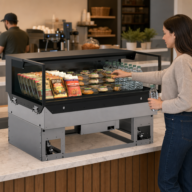 Product image #3 for Structural Concepts Reveal Self-Service Non-Refrigerated Slide-In Counter Display Case, 35-3/4-Inch Wide, Black
