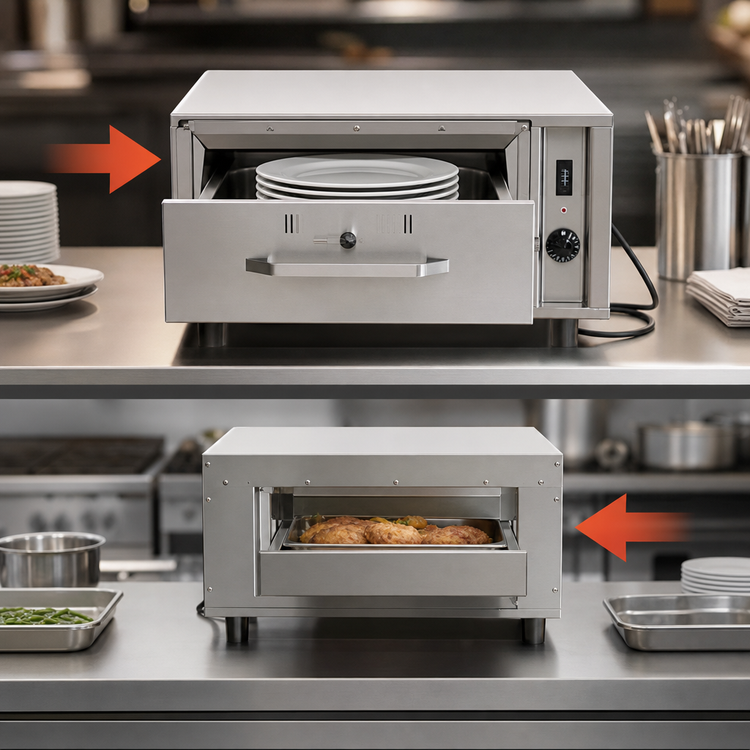 Product image #3 for Eagle Group Freestanding Pass-Thru Heated Drawer Warmer, 1 Standard Drawer, 120V, Right-Hand Cord
