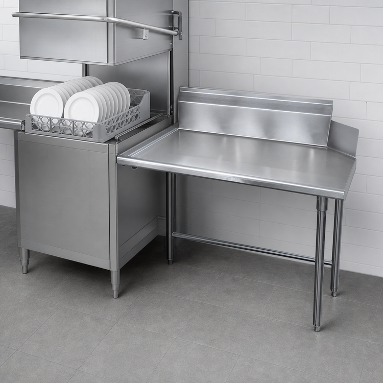Product image #3 for Advance Tabco Special Value Series Right-Attach Straight Dish Table, 47 x 30 Inches, 304 Stainless Steel