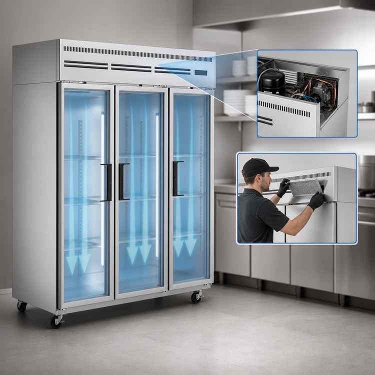 Product image #3 for Everest ESR3 Three-Section Reach-In Refrigerator, 71 Cu. Ft., Top-Mounted Self-Contained R290, 115V