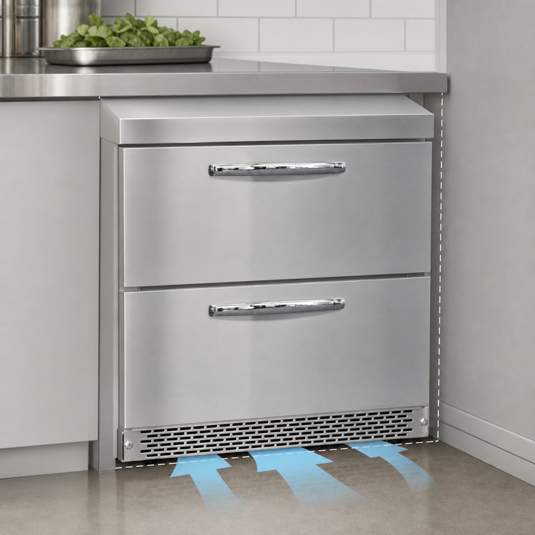Product image #3 for Continental Refrigerator SWF32N-FB-D 32-Inch Front Breathing Worktop Freezer with Two Drawers, R290 Hydrocarbon