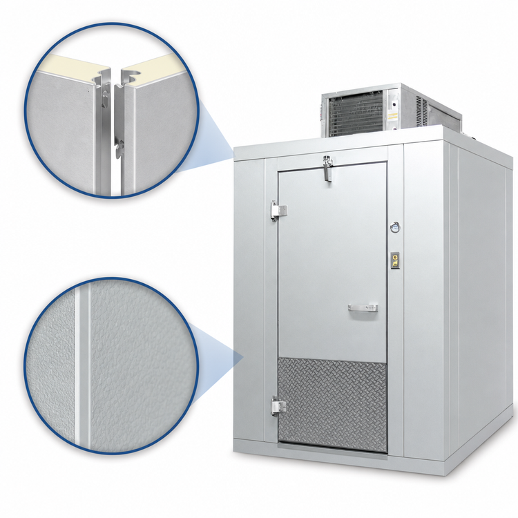 Product image #3 for Arctic Industries Indoor Floorless Walk-In Cooler with Top-Mounted Self-Contained Refrigeration, 7' 11" W x 6' D x 7' 4" H