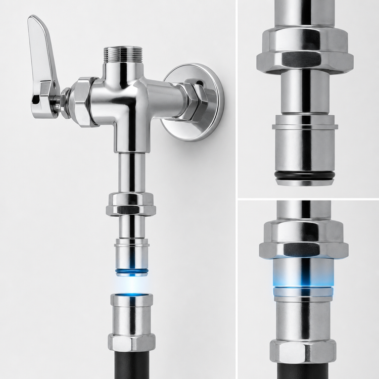 Product image #3 for T&S Brass EasyInstall Add-On Faucet for Pre-Rinse Units, Less Nozzle