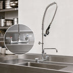 Thumbnail image #3 for BK Resources BKF-VSMPR-WB-AF16-G 8-Inch Splash-Mount Pre-Rinse Assembly with 16-Inch Add-On Faucet, Ceramic Valves, 44-Inch Hose