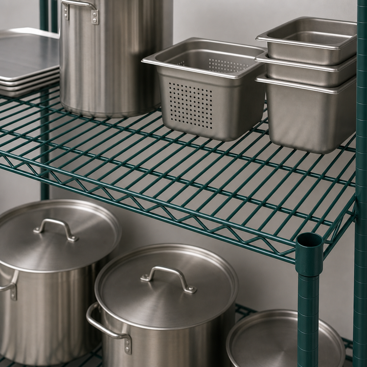 Product image #4 for Advance Tabco Special Value Series Heavy-Duty Green Epoxy Wire Shelf, 36 x 18 Inches