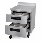 Thumbnail image #3 for Hoshizaki Steelheart WR27B-D2 27-Inch One-Section Stainless Steel Worktop Refrigerator with 2 Drawers, Self-Contained Rear-Mounted