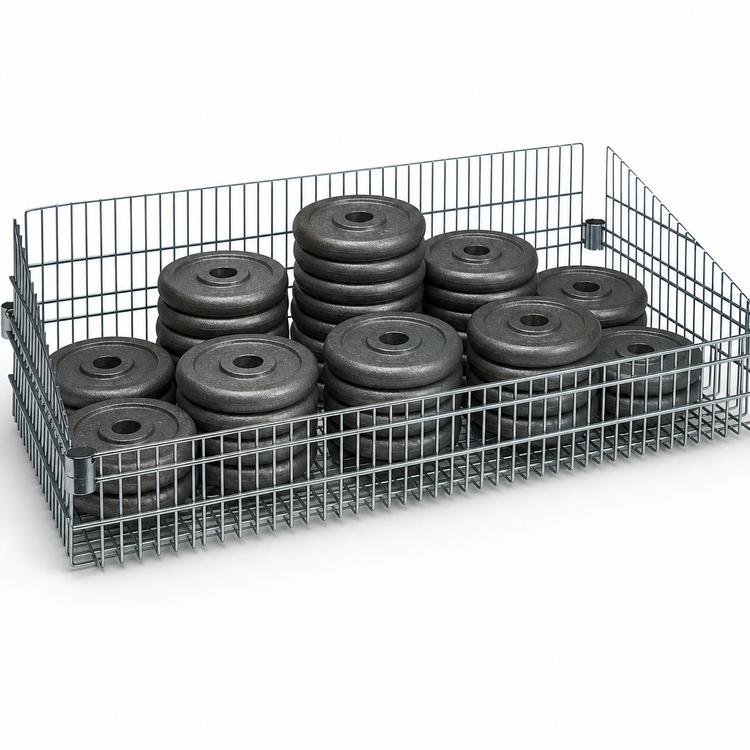 Product image #3 for Quantum BSK2436C Rectangular Chrome-Plated Post Basket, 24 x 36 x 10 Inches, 800 lb. Capacity