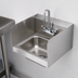 Thumbnail image #3 for Wall Mounted Stainless Steel Hand Sink with Side Splash Shields and 4-Inch Mixing Faucet